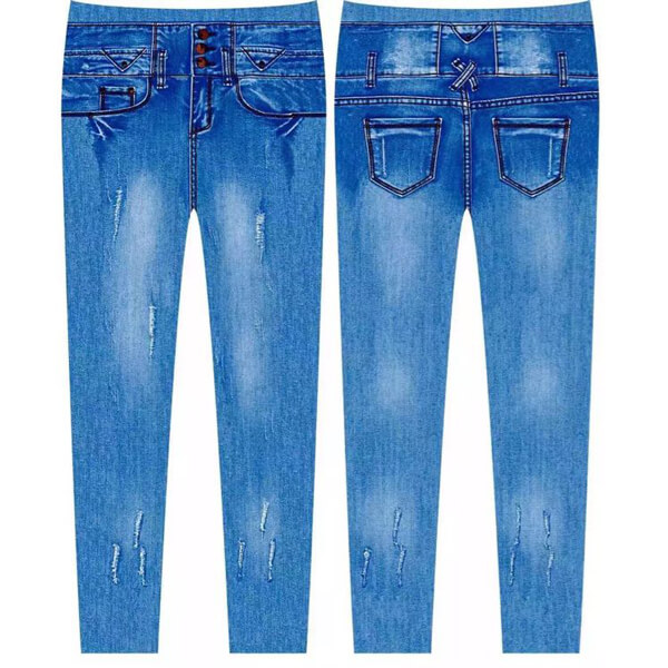 High Waist Printed Jeans