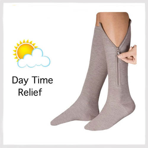 closed toe zippered compression stockings