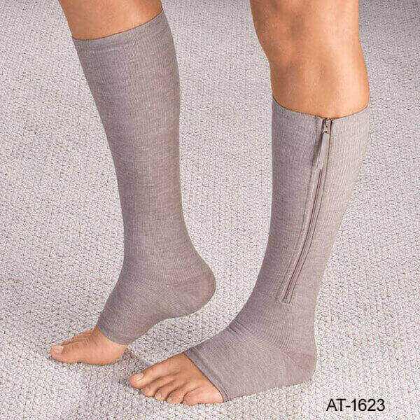 chaussettes de compression à fermeture magnétique chaussettes de compression à bout ouvert chaussettes de compression à hauteur du genou chaussettes de soutien du mollet unisexe